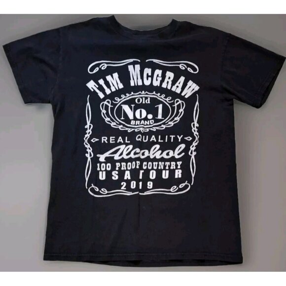 Tim McGraw T-shirt 100 Proof Country 2019 Tour Jack Daniels Men's Size Medium - Picture 1 of 7